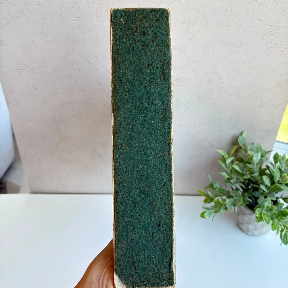 Antique Swivel Tabletop Picture Frame Green Gold Wood Baby Portrait 11 inch